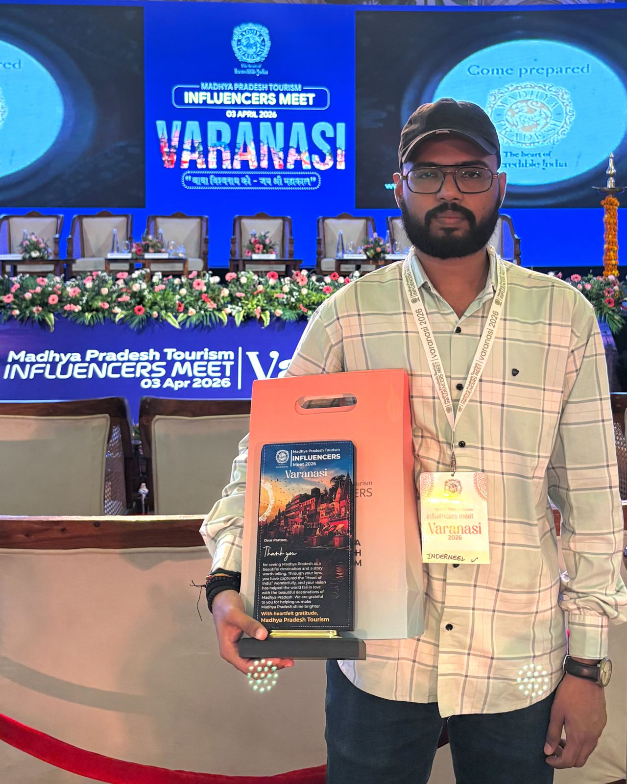 Inderneel Srivastava at the Madhya Pradesh Tourism Influencers Meet in Varanasi